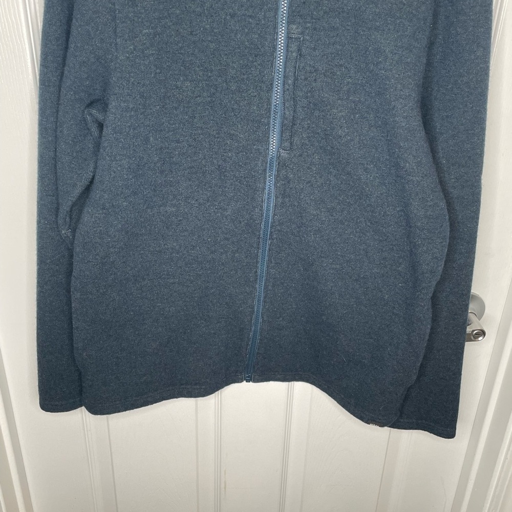 Prana Route Tracker Full Zip Sweater Jacket Gorpcore Hiking Comfy Cozy in Blue M - Picture 4 of 12